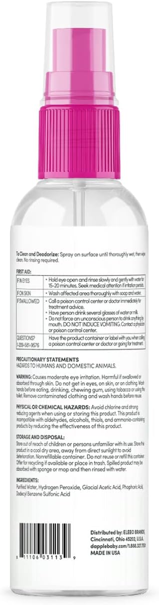 dapple Breast Pump Cleaner Spray Baby, 8 Fl Oz Bottle, Unscented, Plant Based  Hypoallergenic - Removes Milk Residue - Easy Rinse Formula With Oxygenated Vinegar