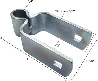 34" x 2" Heavy Duty Female Gate Post Square Hinge Bolt-on Zync Plated