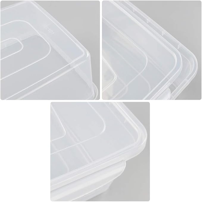 Plastic Latching Box, Multi-Purpose 16 Quart Clear Storage Bin, 2 Packs