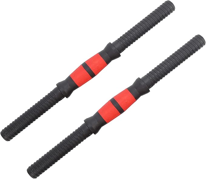 Barbell Bars, Rubber Dumbbell Bars Weight Lifitng 2Pcs 40CM with 4Pcs Nuts for Exercises for Training