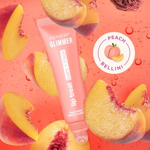 Revlon Glimmer Lip Treat Balm + Mask, Overnight Peptide Lip Treatment, Hydrating, 003 Peach Bellini, 0.4 fl oz ( No Original Box )