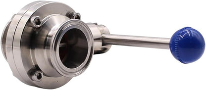 DERNORD Sanitary Butterfly Valve with Pull Handle Stainless Steel 304 Tri Clamp Clover (2 Inch)