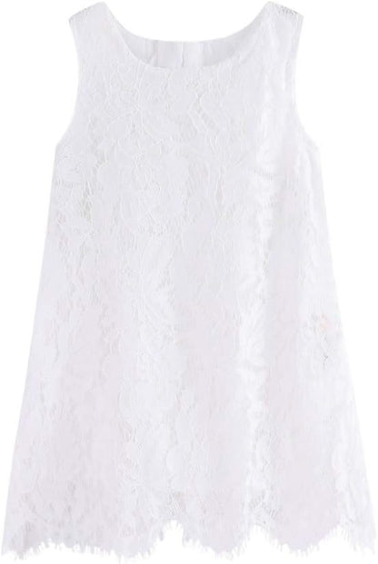 Mud Kingdom Girls Lace Dress Lightweight Party Elegant with Zipper