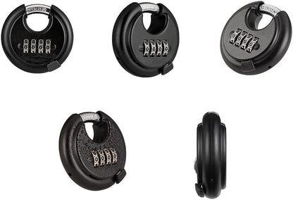 WULALACK 70mm Combo Lock?Disc Combination Lock with 4 Digit,Heavy Duty Storage Lock for Garage, Outdoor Fence, Shed, Storage Unit, Trailer, 1 Pack (Cosmetic Scratches)
