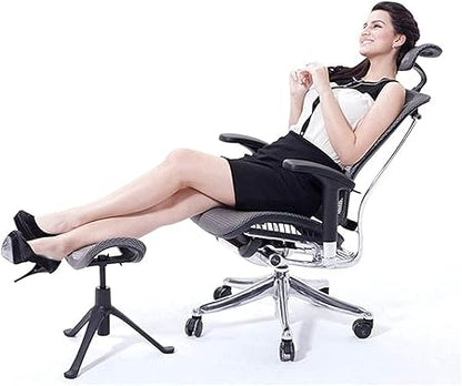 KouRy Adjustable Footrest,Footrest Foldaway Elevated Foot Stool Under Desk - 3D Breathable Mesh 360 Cushion Surface Rotation Adjustable Height Foot Rest (Black)
