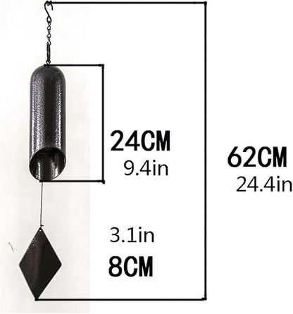 Wind Chime Aeolian bells Wind Chimes Outdoor Meditation Handmade Cylindrical Metal Cast Iron Monotube Bronze Bell Pendant for Courtyard Eaves Shop Pendant Doorbell Wind Chimes for Outside Memorial Win