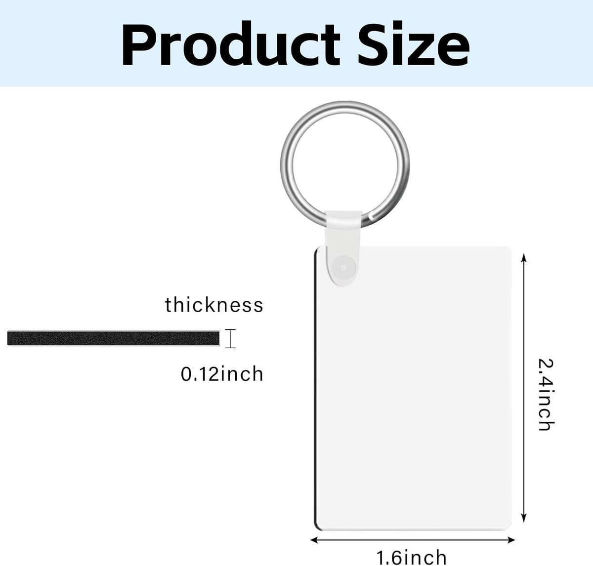 90Pcs Sublimation Keychain Blanks,Blank Keychains MDF Double Sides Rectangle Round Keychains Blanks with Rings Clips