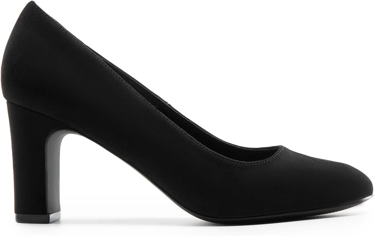 Women's Block Heel Rounded Toe Pumps