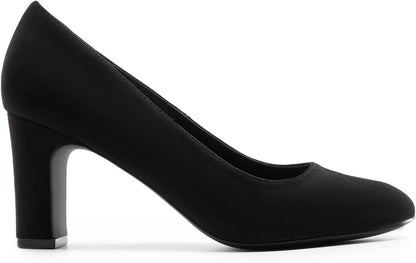 Women's Block Heel Rounded Toe Pumps