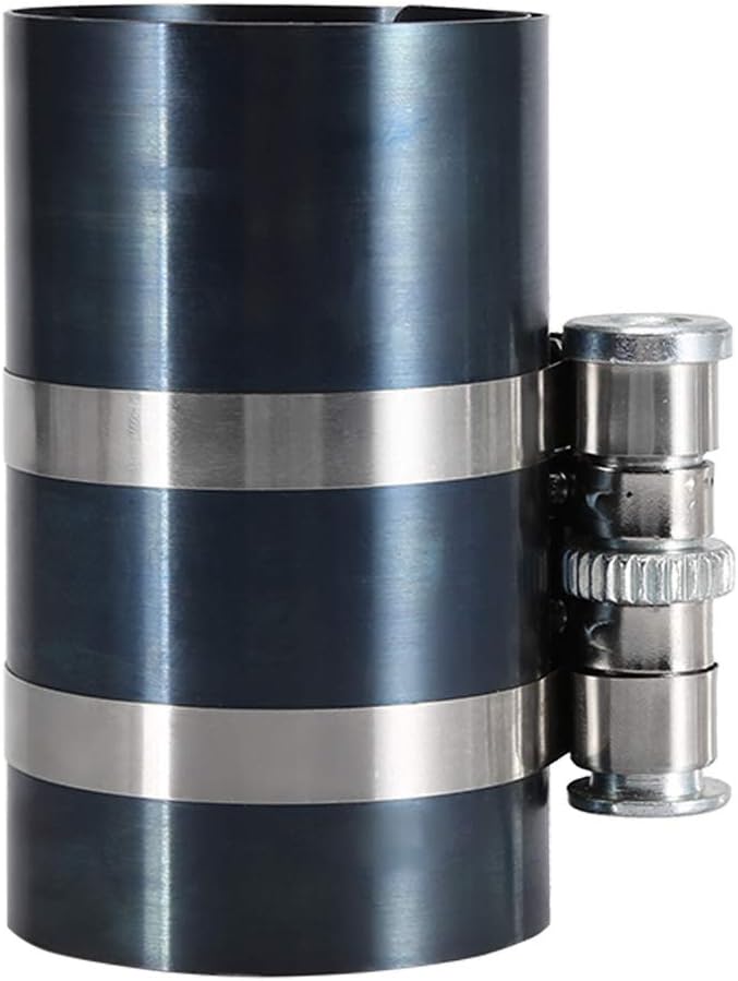 Piston Ring Compressor, Engine Piston Ring Compressor Tool Adjustable Removal Tool Installation Compressing Engine for Size 53-175mm 3" Ratcheting(4")