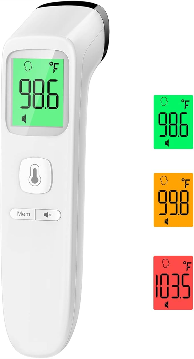 No-Touch Thermometer for Adults and Kids, Accurate Digital Baby Thermometer, FSA HSA Eligible, Fever Alarm  Silent Mode, 2 in 1 Forehead  Object Mode