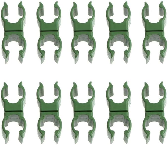 50pcs Plant Trellis Connector Clips Greenhouse Fastener Buckle Cross Clip Rotatable Rod Connector for Tomato Cage Plant Stakes (for 11mm Rods)