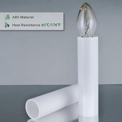3.5 Inch Tall White Plastic Candle Covers Sleeves,Chandelier Socket Sleeves,Candelabra Base E12 Socket Covers Set of 6 (3.5 inches high  6pcs)