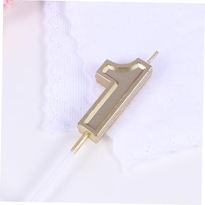 Cabilock Happy Birthday Numeral Candles Number 1 Gold Glitter Non-Smoke Number Candles for Cake Adults Kids Party Supplies
