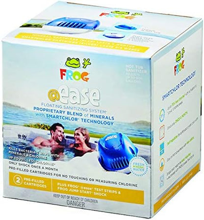 FROG Ease Floating System for Hot Tubs - Quick  Easy Self-Regulating Hot Tub Sanitizer - Hot Tub Maintenance System with Cleaning Minerals  SmartChlor Technology