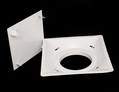 HVAC Premium T-Bar Drop Ceiling Grille - Flat Plate Plaque Diffuser - 24'' x 24'' - 14'' Collar