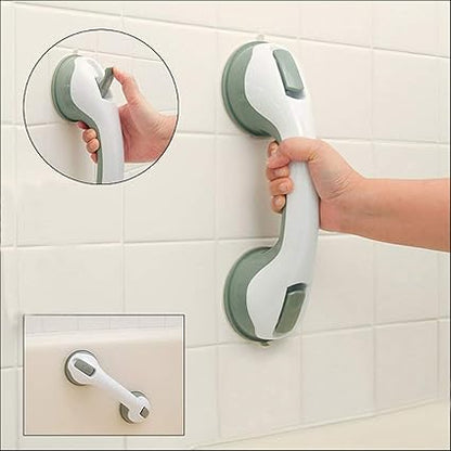 Grip Shower Wall Grab Bar Super Suction Cup Handle, Dual Locking Suction Cups, Handicapped, Elderly, Injured, Child, Senior Auxiliary Bathroom Handle, Non-Slip