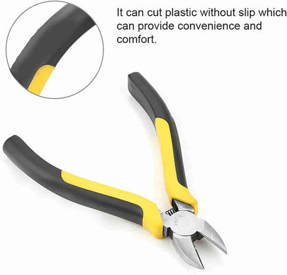 Wire Cutter 6 Inch Wire Cutter Micro Diagonal Pliers High Exactness Side Cutters Pliers for Cut Electronics, Wires Skidproof (TU-206)