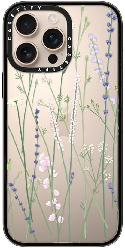CASETiFY Compact Case for iPhone 16 Pro Max [Lightweight / 4 ft. 2X Military Grade Drop Protection/Slim] - Gigi Garden Florals - Clear Black