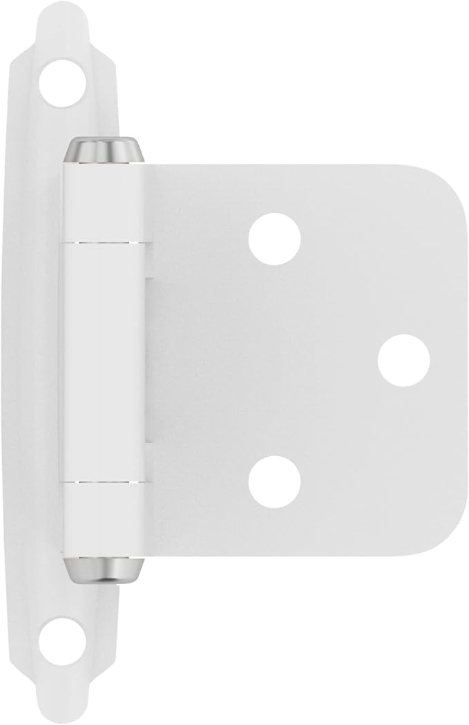 Amerock Cabinet Hinge - Variable Overlay, White, 2 Pack, Self-Closing, Face Mount