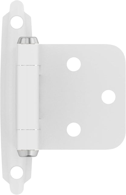Amerock Cabinet Hinge - Variable Overlay, White, 2 Pack, Self-Closing, Face Mount