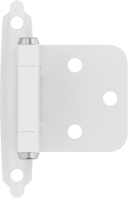 Amerock Cabinet Hinge - Variable Overlay, White, 2 Pack, Self-Closing, Face Mount