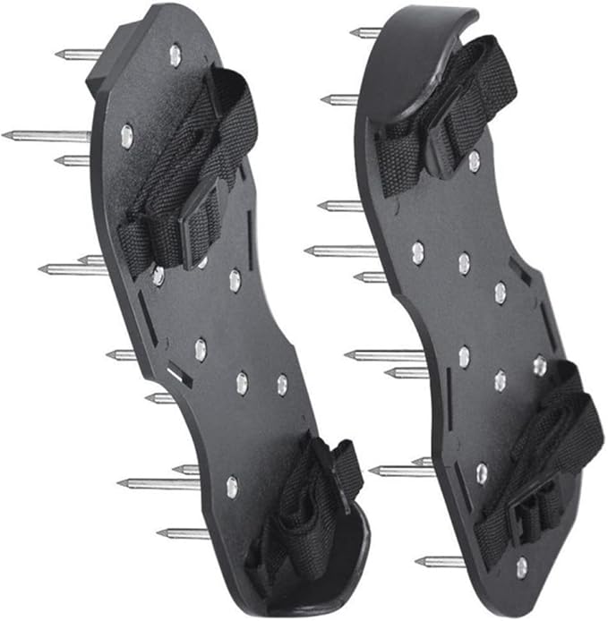 Lawn Aerator Shoes, Spike Shoes Lawn Aerator Tool Aeration Shoes for Epoxy Floor, Lawn Yard Patio Lawn Garden Yard (Black)
