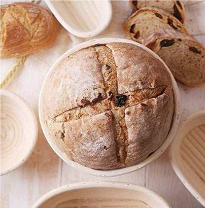 Kitchen Master Bread Proofing Basket Ai Round Willow 9 inch Banneton Brotform Baking Supplies for Beginners  Professional Bakers Ai Non-Stick Dough Proving Handmade Bowl with Linen Liner Covers