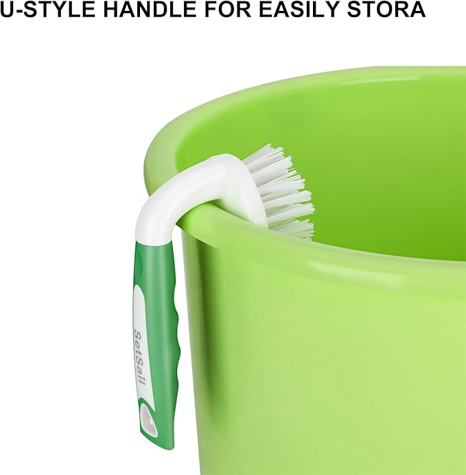 SetSail Scrub Brush, Heavy-Duty Scrub Brushes for Cleaning with Stiff Bristles Cleaning Brush for Shower, Bathroom, Carpet, Kitchen and Bathtub Scrubber - 2 Pack Green