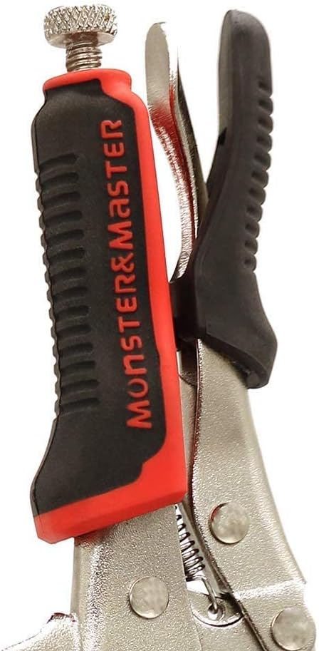 Monster  Master 6" C clamp Face Clamp Locking Plier with Larger Flat Swivel Pads for Woodworking, Welding and Pocket Hole Joinery, 2-Piece