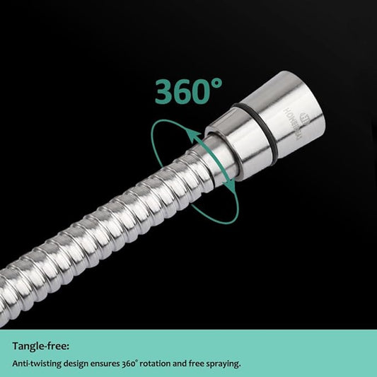 HOMEIDEAS 60 inches Shower Hose, 5 feet Long 304 Stainless Steel Handheld Shower Head Hose Replacement, Flexible Hose Extension