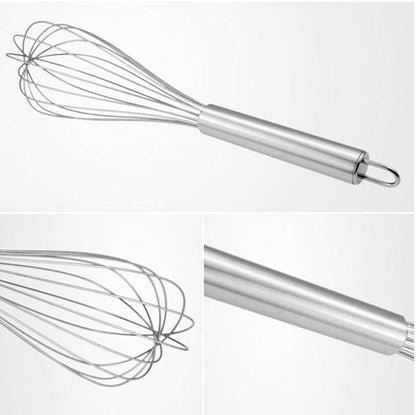 Silicone Whisk, 1 Pack Colorful Mini Silicone Stainless Steel Whisks for Cooking, Kitchen Egg Beater for Blending Stirring Baking Beating 10 INCH