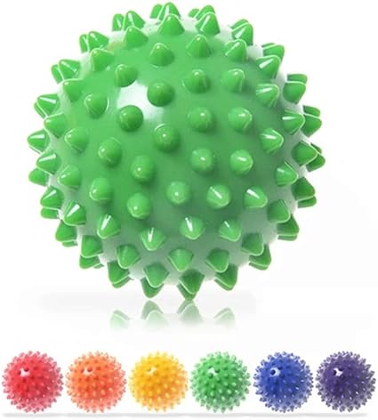 Durable PVC Spiky Massage Ball Deep Tissue Back Massage, Foot Massager, Pain Relief Plantar Fasciitis Reliever Hedgehog 3inch Balls (Black)