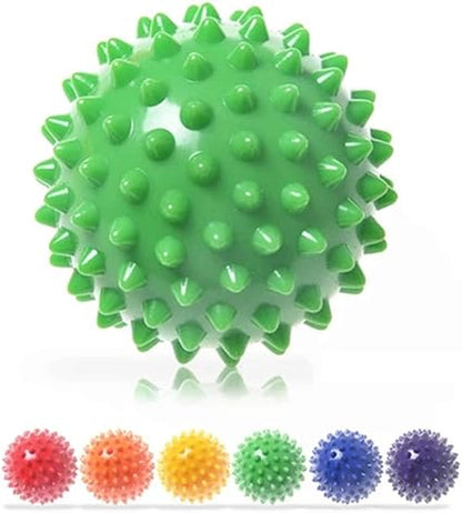Durable PVC Spiky Massage Ball Deep Tissue Back Massage, Foot Massager, Pain Relief Plantar Fasciitis Reliever Hedgehog 3inch Balls (Black)