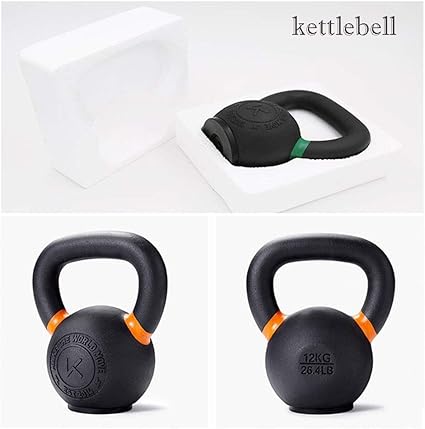AGYH Black Cast Iron Kettlebell, Rubber Base, 4kg  8kg  12kg  16kg Home Gym Muscle Strength Training Equipment (Size : 16KG35.2LB)