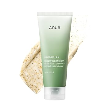 ANUA Heartleaf Quercetinol Pore Deep Cleansing Foam, Facial Cleanser, for Double Cleansing, BHA, Hyaluronic Acid, Glycerin, Face Wash, Blackhead Remover, Korean Skincare (150ml5.07 fl.oz.)