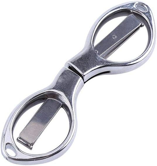 Mini Multipurpose Folding Keychain Fishing Scissors Stainless Steel Blister card package Climbing Hiking Use(silver)