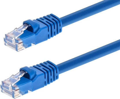 Monoprice 7FT 24AWG Cat5e 350MHz UTP Ethernet Bare Copper Network Cable - Blue