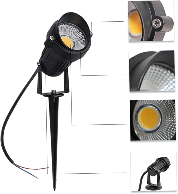 HOMSFOU Led Flood Light Outdoor Solar Spotlights Landscape Ground Light for Yard Garden Patio Fence