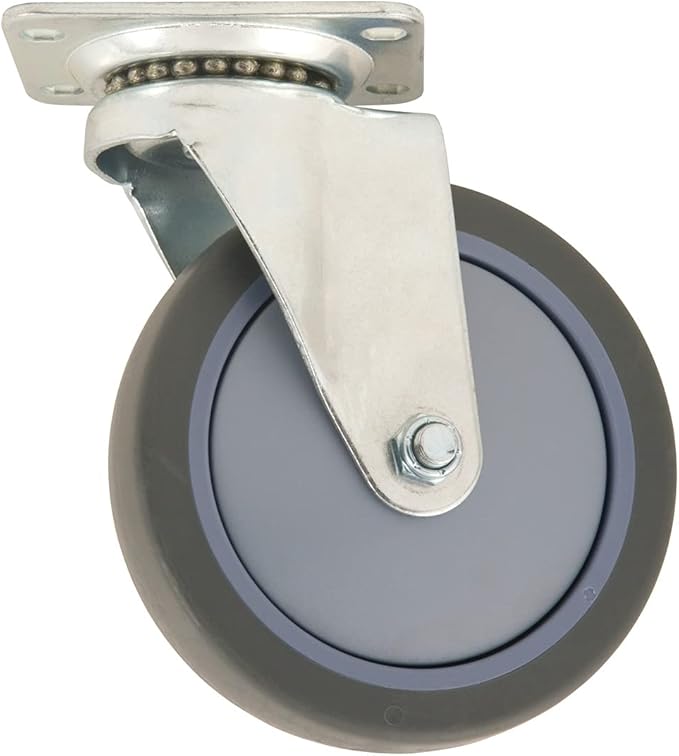 Titan 5" Thermoplastic Rubber (TPR) Swivel Caster, 350-lb. capacity, Gray