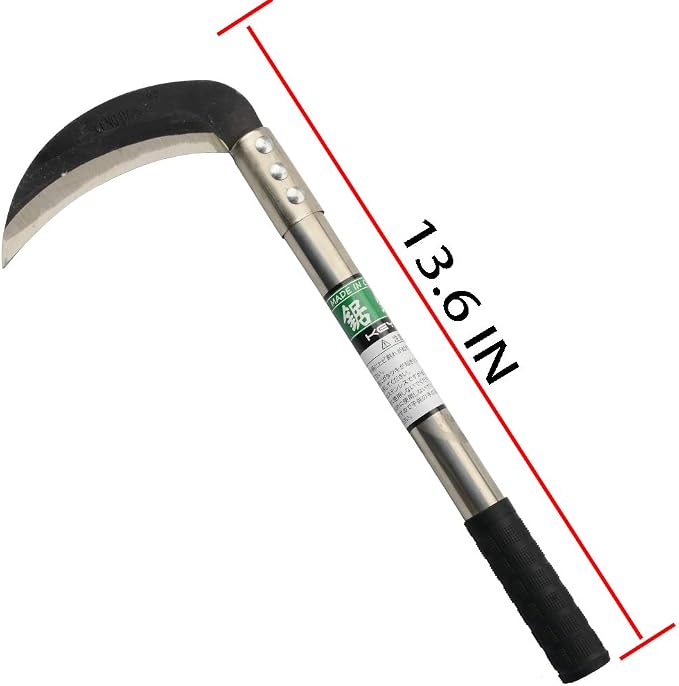 Zelin Grass Sickle,Clearing Sickle,Manganese Steel Blade/Stainless Steel Handle Hand held Sickle Tool,Professional Clearing Vines and Weeds Tools