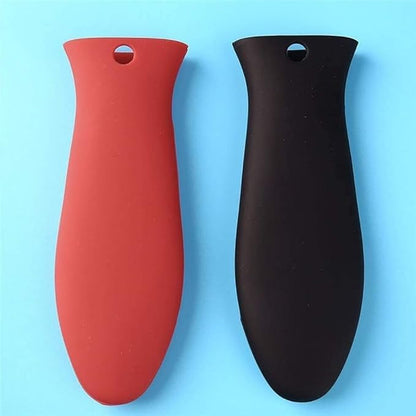 1Pc Heat-Resistant Silicone Hot Handle Holder Pot Sleeve Grip Handle Cover Potholder Sleeve Cookware Handles for Cast Iron, Pans, Metal Frying Pans, Skillets, Griddles Red Clever Design