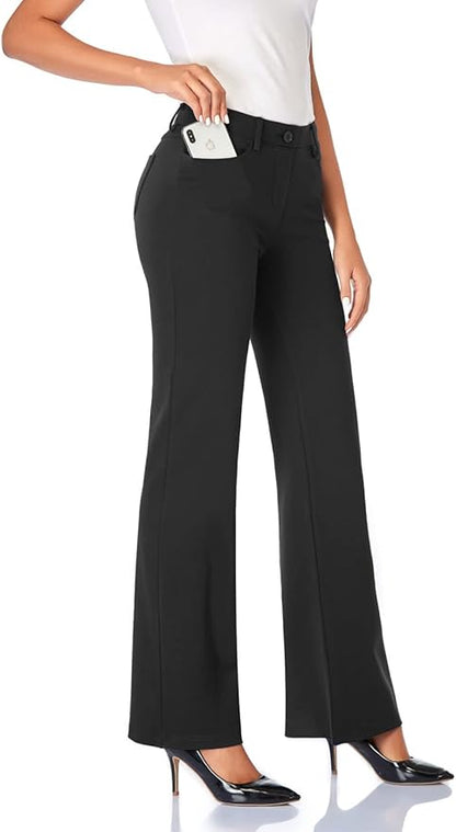Tapata Women's 28''30''32''34'' Stretchy Bootcut Dress Pants with Pockets Tall, Petite, Regular for Office Work Business