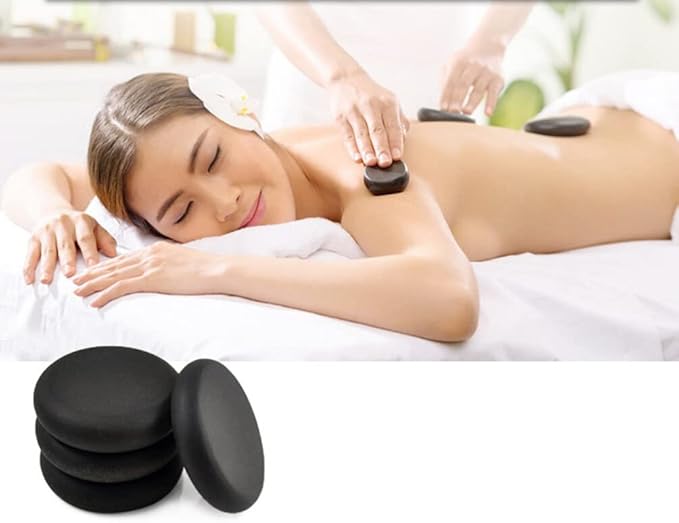 Ciieeo 2pcs Heating Stones for Massage Massaging Rocks hot Stones for Massage Massage stoness Marble Massage Stones Basalt Massage spa Relaxing Black Major hot Back Pain