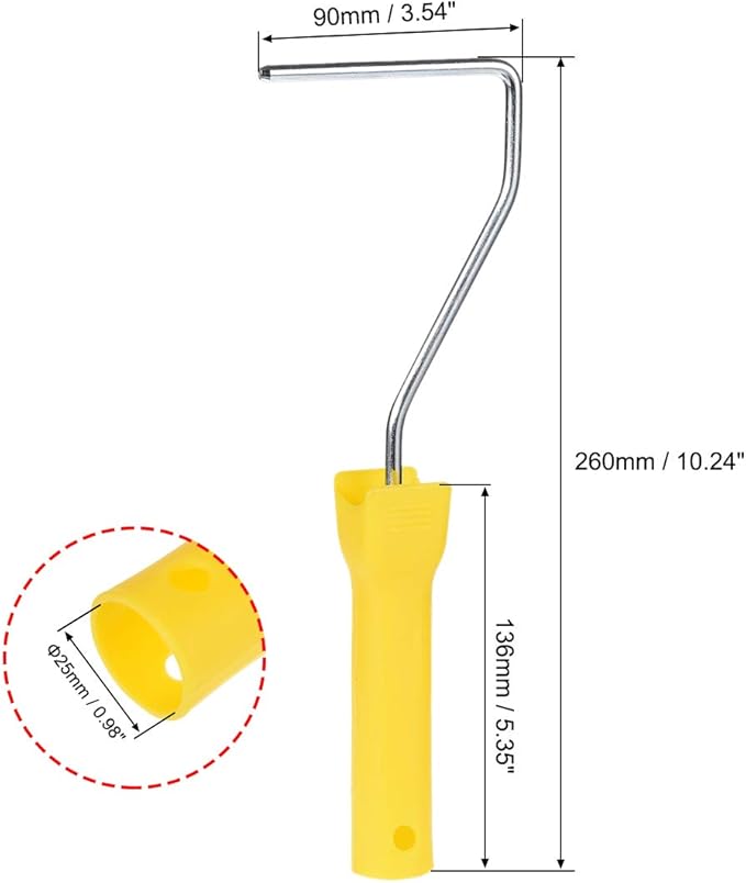 uxcell Mini Paint Roller Frame 4 Inch Plastic Handle for Wall Repair Painting