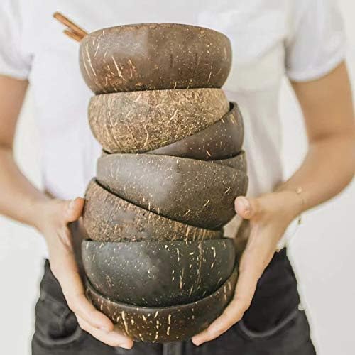 12-15cm Natural Coconut Bowl protection wooden bowl Coconut Wood tableware Spoon Set coco smoothie Coconut Kitchen Environmental (bowl)