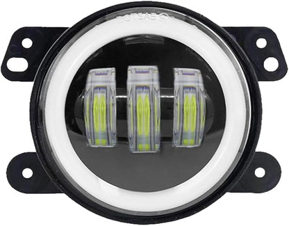 4 Inch LED Fog Lights with White Yellow Ring for Offroad Trucks SUV for jeep - 8000LM Waterproof Work Light Bar 10-30V(4 Inches)