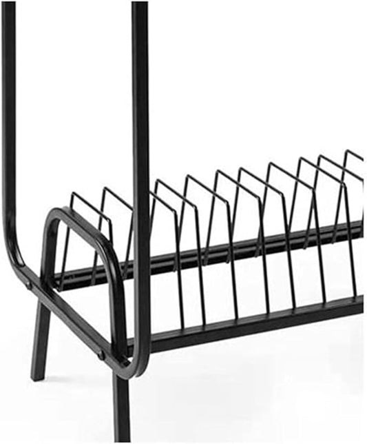 Record Storage ShelfHolder Wrought Iron Storage Rack CD Rack Vinyl Record Album Magazine Book Rack Floor Stand Display Shelf Record Rack DVDCD Rack