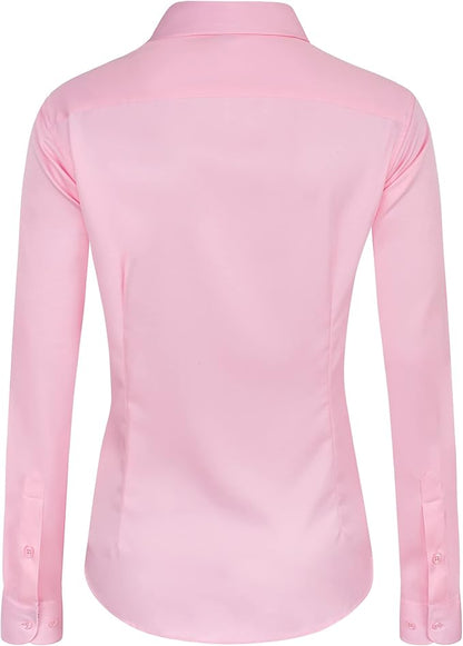 J.VER Womens Dress Shirts Long Sleeve Button Down Shirts Wrinkle-Free Solid Work Blouse 's Choice
