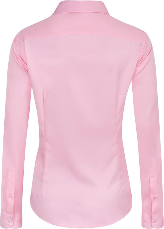 J.VER Womens Dress Shirts Long Sleeve Button Down Shirts Wrinkle-Free Solid Work Blouse 's Choice